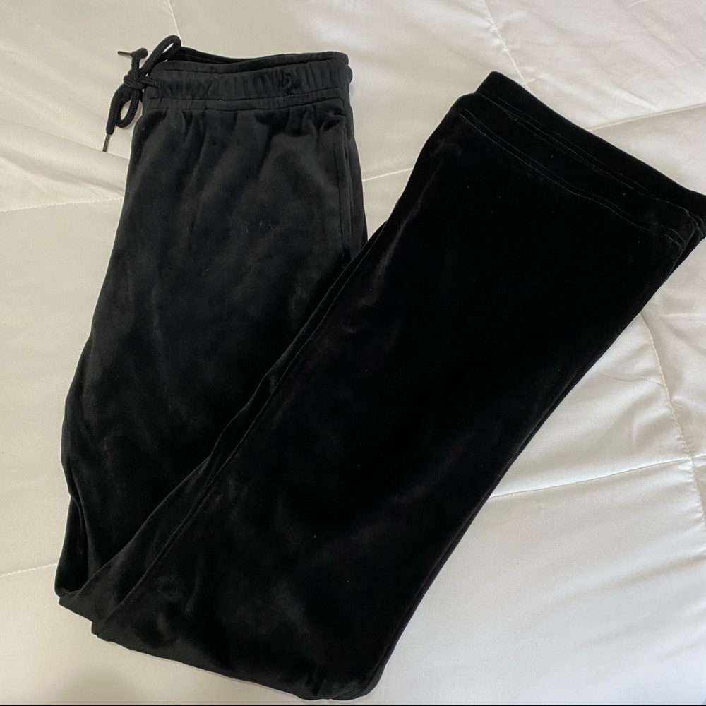 Black Colsie Velour Flare Lounge Pants / Velvet Pants